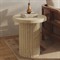 Kaelen Modern Classic Beige Concrete Pedestal Round Outdoor Side Table