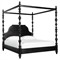 Gravier Updated Traditional Black Mahogany Wood Canopy Bed - King