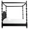 Gravier Updated Traditional Black Mahogany Wood Canopy Bed - King