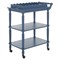 Melanie Updated Traditional Blue Pine Wood Scalloped Bar Cart