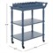Melanie Updated Traditional Blue Pine Wood Scalloped Bar Cart