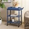 Melanie Updated Traditional Blue Pine Wood Scalloped Bar Cart