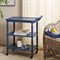 Melanie Updated Traditional Blue Pine Wood Scalloped Bar Cart