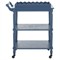 Melanie Updated Traditional Blue Pine Wood Scalloped Bar Cart