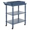 Melanie Updated Traditional Blue Pine Wood Scalloped Bar Cart