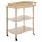 Melanie Updated Traditional Natural Pine Wood Scalloped Bar Cart