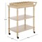 Melanie Updated Traditional Natural Pine Wood Scalloped Bar Cart