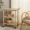 Melanie Updated Traditional Natural Pine Wood Scalloped Bar Cart