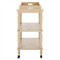 Melanie Updated Traditional Natural Pine Wood Scalloped Bar Cart