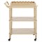 Melanie Updated Traditional Natural Pine Wood Scalloped Bar Cart