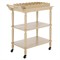 Melanie Updated Traditional Natural Pine Wood Scalloped Bar Cart