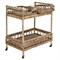 Selena Coastal Beach Grey Woven Rattan Bar Cart