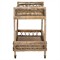 Selena Coastal Beach Grey Woven Rattan Bar Cart