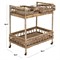 Selena Coastal Beach Grey Woven Rattan Bar Cart