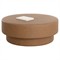Jamie Modern Classic Brown Faux Leather Round Ottoman