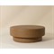 Jamie Modern Classic Brown Faux Leather Round Ottoman