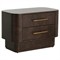 Kenzo Modern Classic Brown Burl Wide Nightstand