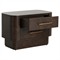 Kenzo Modern Classic Brown Burl Wide Nightstand
