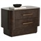 Kenzo Modern Classic Brown Burl Wide Nightstand