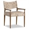 Odelia Modern Classic Beige Printed Oak Wood Dining Arm Chair