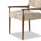 Odelia Modern Classic Beige Printed Oak Wood Dining Arm Chair