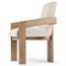 Callista Modern Classic Off White Performance Oak Dining Arm Chair