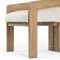 Callista Modern Classic Off White Performance Oak Dining Arm Chair