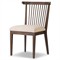 Tobin Updated Traditional Off White Upholstered Brown Wood Dining Chair