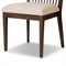 Tobin Updated Traditional Off White Upholstered Brown Wood Dining Chair