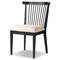 Tobin Updated Traditional Off White Upholstered Black Wood Dining Chair