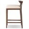 Tobin Updated Traditional Off White Upholstered Brown Wood Counter Stool