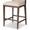 Tobin Updated Traditional Off White Upholstered Brown Wood Counter Stool