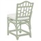 Judy Coastal Beach White Performance Green Rattan Counter Stool