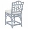 Judy Coastal Beach White Performance Blue Rattan Counter Stool