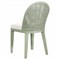 Riona Coastal Beach White Performance Green Woven Rattan Dining Chair