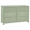 Elliana Coastal Beach Green Woven Rattan Double Dresser