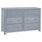 Elliana Coastal Beach Blue Woven Rattan Double Dresser