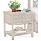 Elliana Coastal Beach Cream Woven Rattan Nightstand