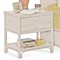 Elliana Coastal Beach Cream Woven Rattan Nightstand