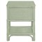 Elliana Coastal Beach Green Woven Rattan Nightstand