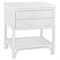 Elliana Coastal Beach White Woven Rattan Nightstand