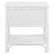 Elliana Coastal Beach White Woven Rattan Nightstand
