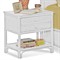 Elliana Coastal Beach White Woven Rattan Nightstand