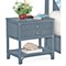 Elliana Coastal Beach Dark Blue Woven Rattan Nightstand