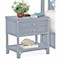 Elliana Coastal Beach Blue Woven Rattan Nightstand