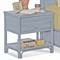Elliana Coastal Beach Blue Woven Rattan Nightstand