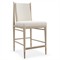 Abrielle Modern Classic White Boucle Oak Wood Counter Stool