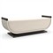 Coral Modern Classic Beige Upholstered Black Wood Bench