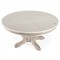 Florentine French Country Cream Marble Grey Wood Round Coffee Table