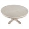 Florentine French Country Cream Marble Grey Wood Round Coffee Table